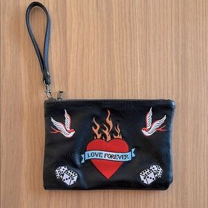 Stradivarius, Rare Embroidered wristlet bag,